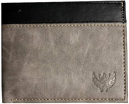 Lorenz Bi-Fold Synthetic Leather Casual Grey Wallet for Men Grey, Blue | WL-25, Gray, 3.5x9.5, Bifold Wallet, Gray, 3.5*9.5, Bifold Wallet