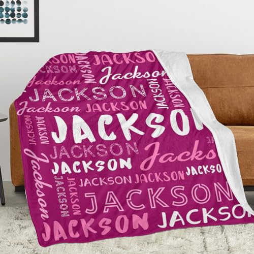 Personalized Name Blanket Customized Baby Blankets for Girls Boys Adults Monogrammed Blankets and Throws Christmas Birthday Mothers Fathers Valentines Day Gift