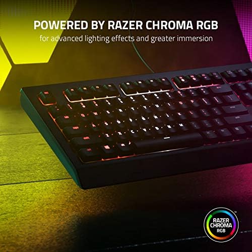 Razer Naga Trinity - Modular Wired Gaming Mouse, Black & Cynosa V2 - Membrane Gaming Keyboard (Keyboard with Soft Spring-Loaded Keys, Media Keys, Cable Management) UK Layout | Black