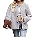 Cappotto di lana di agnello spesso da donna monopetto sciolto caldo cardigan top, Grigio, M