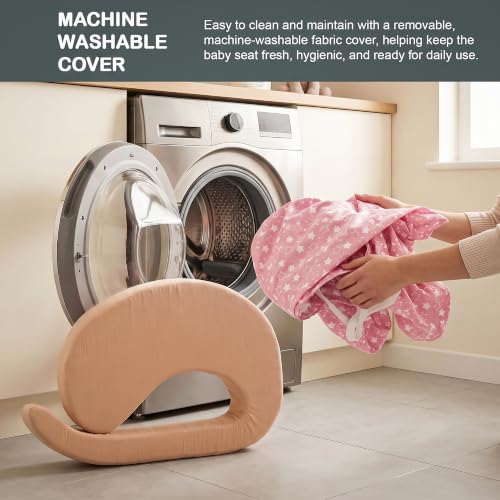 Image of BAYBEE Feeding Pillow for New Born Baby with Foldable Breastfeeding Cover | Feeding Cover for Nursing Mom with Adjustable Velcro & Back Support | Nursing Pillow with Removable & Washable (Dark Pink)