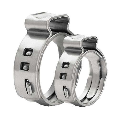 Oetiker Stainless Steel PEX Cinch Clamp Rings For PEX Tubing Pipes Pex Clamps 100 Pack of 1/2 Inch + 50 Pack of 3/4 Inch