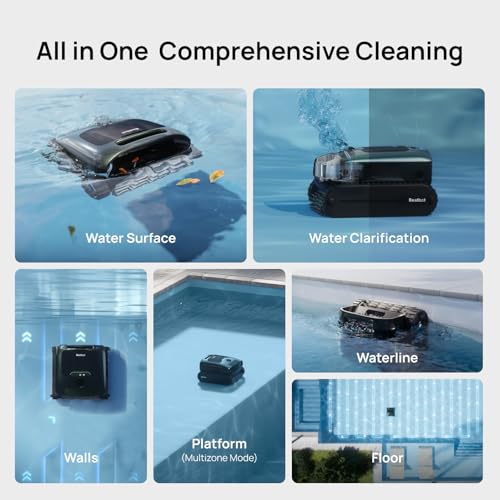 Image of Beatbot AquaSense 2 Pro Cordless Robotic Pool Cleaner /Skimmer with APP Control, Unmatched 5-in-1 Cleaning, Surface Parking, Water Clarification for Pools up to 3,875 Sq.ft, Obsidian