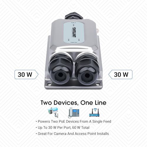 Image of Intellinet 2-Port Outdoor Gigabit PoE++ Extender, 60W, IP67 IK10 | IEEE 802.3bt /at /af compliant unit extends Ethernet to 656 ft, supports 95 W input, 6 kV surge protection | 561648