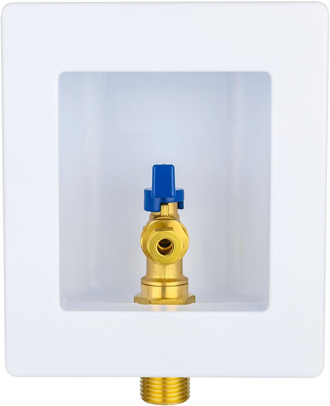2 PCS Foskan 1/2" MIP Sweat Inlet Ice Maker Outlet Box (Pre-Assembled), 1/4" OD Compression Outlet, with Installed Green-Handled Quarter-Turn Ball Valve and Stainless Steel Hammer Arrestor