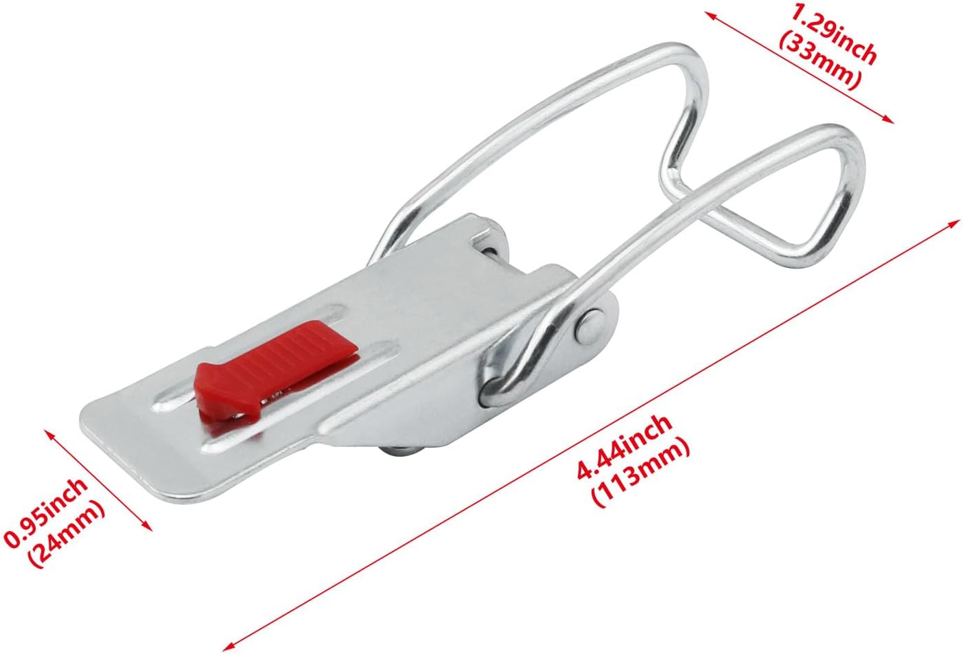 HJGarden 2PCS Spring Toggle Latch Vertical Angle Buckle Lock Insulation Barrel Body Cover Self Locking Buckle Silver For Suitcase Box Chest Storage Box Latch