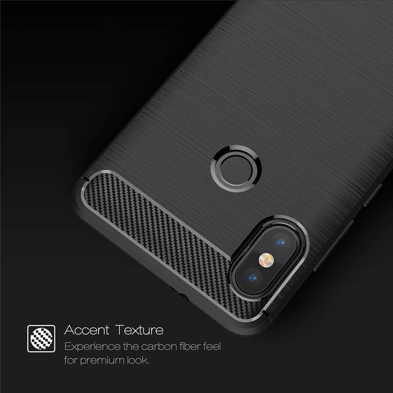 Image of Hybrid Carbon Fiber Back Case for Mi Redmi Note 5 Pro (Black)
