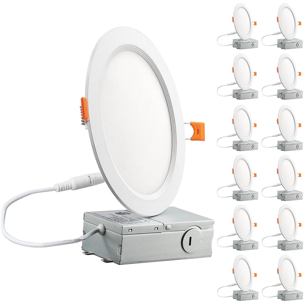 6 Inch Led Recessed Light,Led Ceiling Light,Led Recessed Lighting,Ultra-Thin,12W 100W Eqv,1050LM High Brightness,90CRI 5000K Daylight White,Canless Led Recessed Light 6 Inch Dimmable,ETL,12Pack