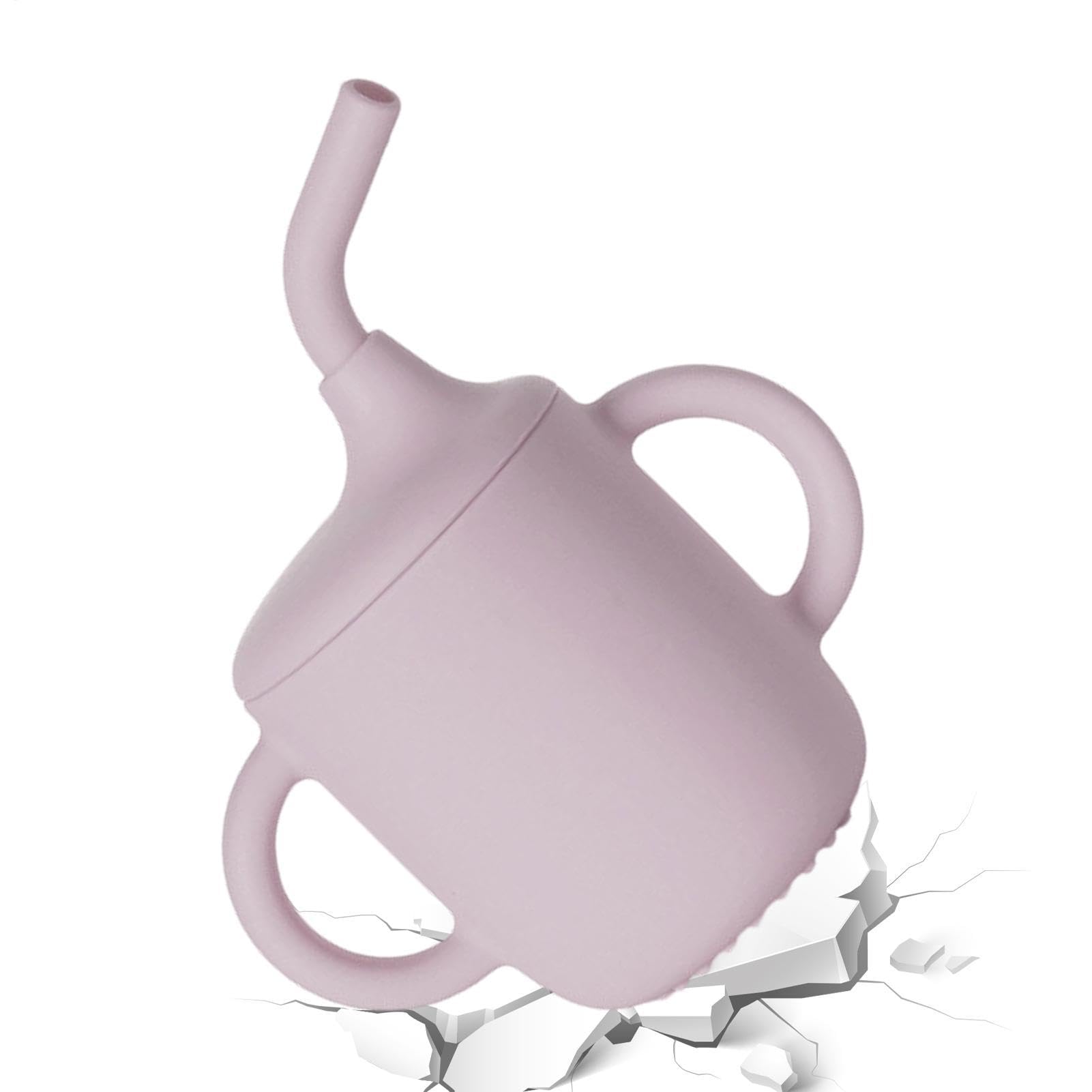 Drinking Cups 180ml Silicone Drinking Cup with Straw and Handle