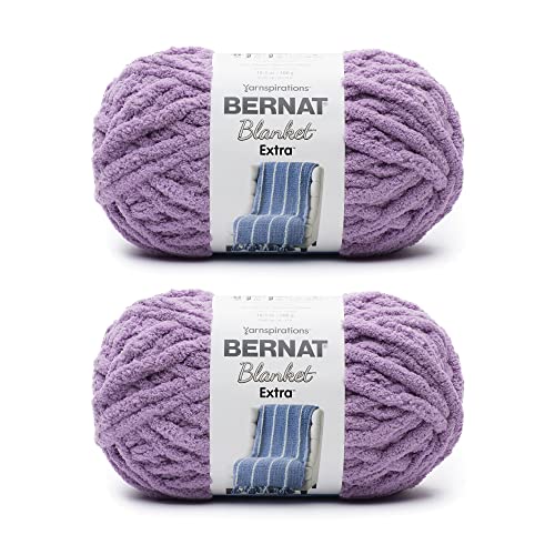 Image of Bernat Blanket Extra - Chunky Yarn for Hand Knitting, Crochet, Crafts & Amigurumi - #7 Jumbo - 21oz /600g - 194 Yards - Gray Orchid - (2 Pack)