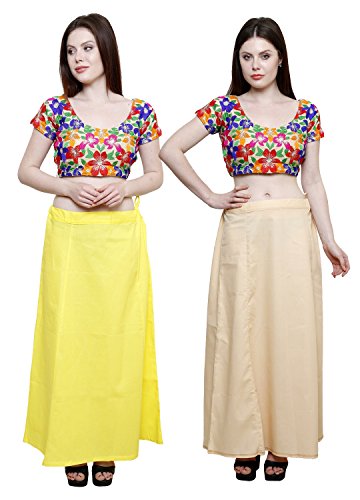 Image of Pistaa combo of 3 Women's Cotton Best Indian Readymade Inskirt Saree petticoats