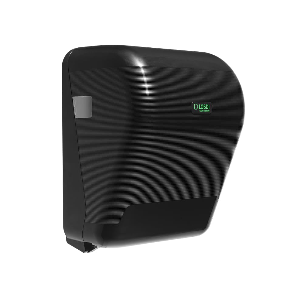 Dispensador de papel toalla en rollo con sistema autocortante ECO-LUXE negro