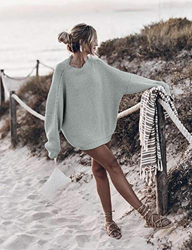 Ugerlov LONG SLEEVE KNIT SWEATERS Women'S Oversized Sweaters Batwing Sleeve Mock Neck Jumper Tops Chunky Knit Pullover Sweater thumb #2