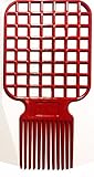 PAPE, Afro & Twist Comb (Red)-Barber Favored, Two in One as it is both an Afro and twisting comb