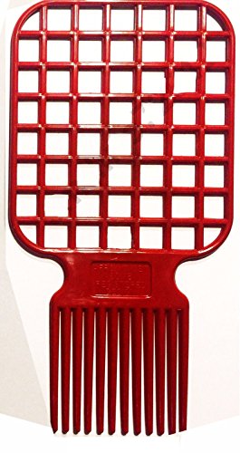 PAPE, Afro & Twist Comb (Red)-Barber Favored, Two in One as it is both an Afro and twisting comb
