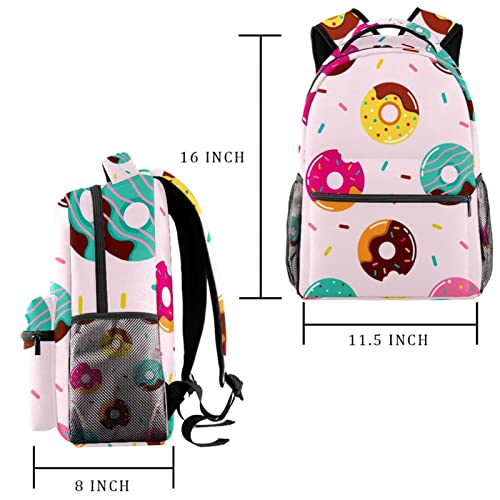 Mochila al aire libre con patrón de donas para la universidad 2