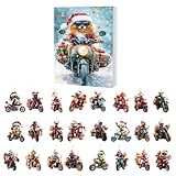 Perro de Adviento de Navidad 2025 | Decoración acrílica 2D de 24 días – Calendario de cuenta regresiva con colgante de perro – para el hogar, árbol de Navidad, coche, espejo retrovisor, mochila