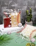 Liobelon Baseball Themed PVC Tote Bags - 24 Pack Clear Plastic Gift Bags with Handles & Snap Button, 8"x3.2"x8" Baseball Party Favor Bags for Sports Events, Birthday Parties, Team Gifts