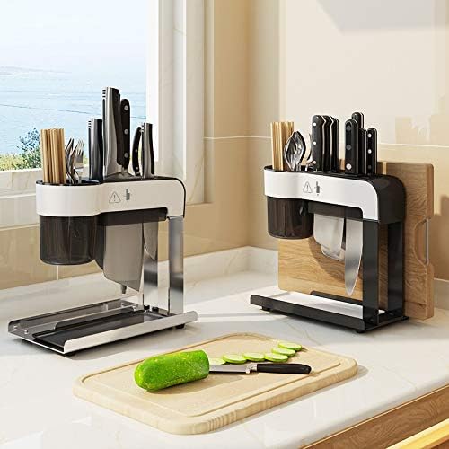 Stainless Kitchen Stand Fork Chopsticks Cage Board Integrated Leaching Storage Rack Arrangement Chopping Tool Organizer