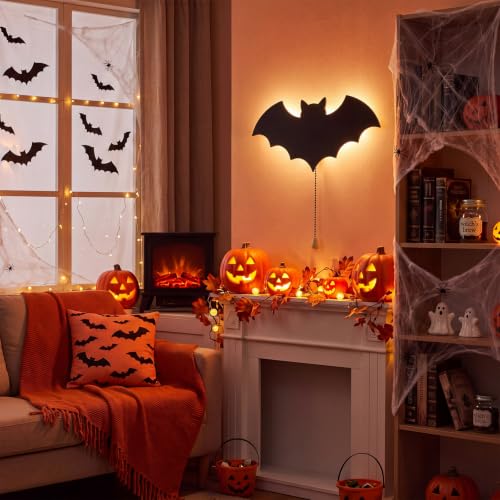 Image of Aurelema Halloween Bat Night Light Wall Lamp Sleeping Nursery Lighting