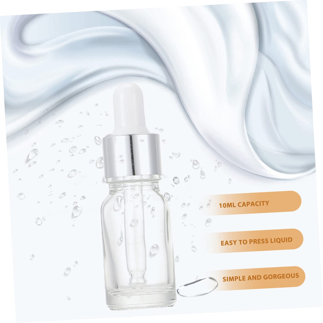 24 piezas botella de aceite esencial de vidrio cuentagotas de vidrio de aceite esencial botellas de vidrio transparente botella cuentagotas botellas de líquido cosmético frascos de muestra de perfume