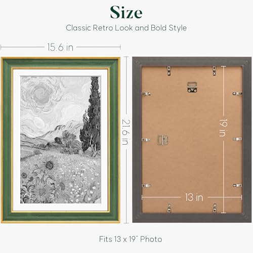 Gaevuian 13x19 Picture Frame, Wide Border and Antique Gold Trim Frame by Gaevuian - Used condition - Image 4
