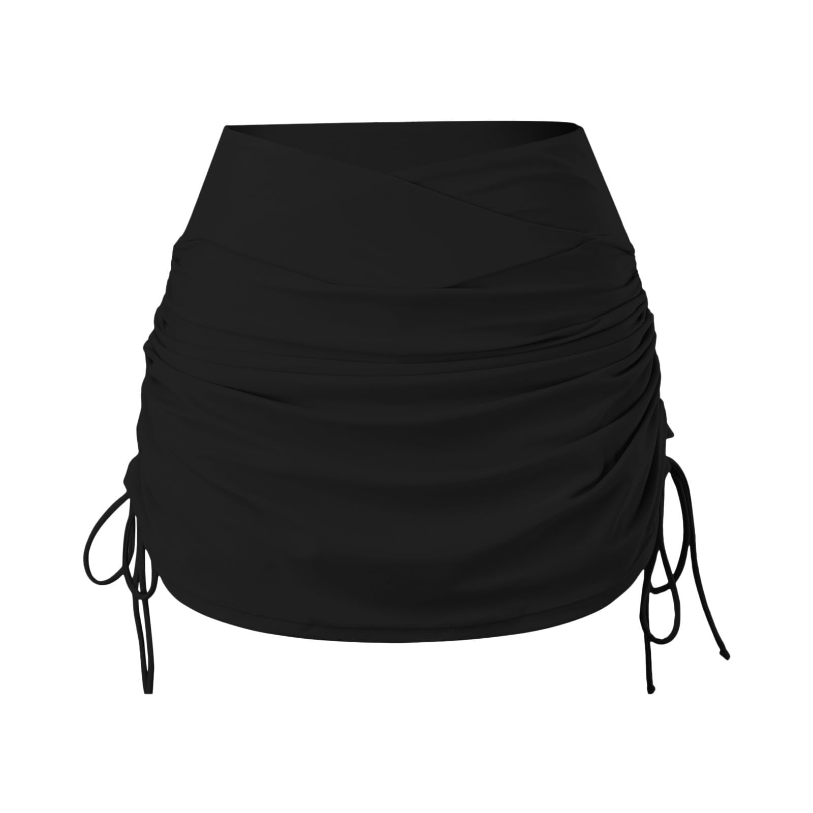 Generico Gonna da Bagno Donna Vita Alta Arricciato Piscina Gonne da Bagno Contenitivo Mare Tasca Tinta Unita Spiaggia Sportivo Estate