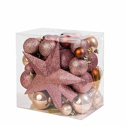 Juego de 50 Bolas de Navidad de Bronce Brillantes Cover
