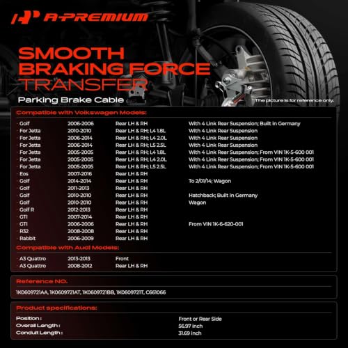 A-Premium Rear Left & Right/Front Parking Brake Cable Assembly by A-Premium - Used condition - Image 2