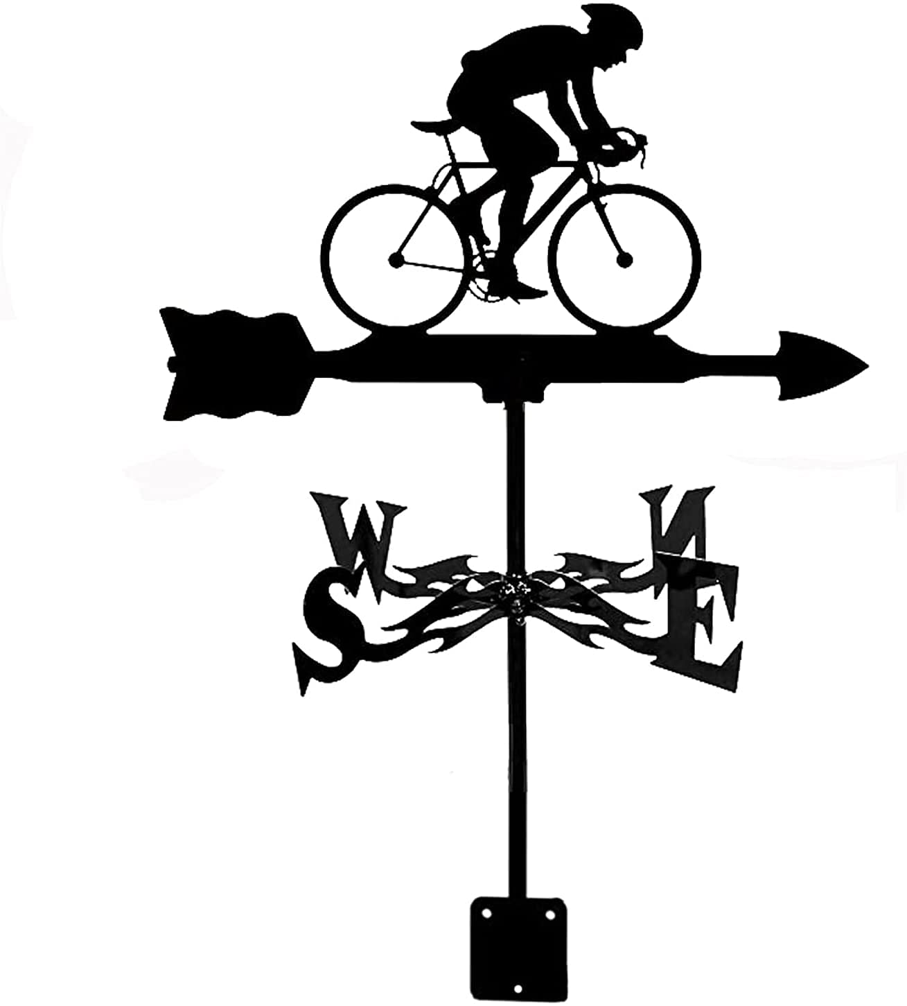 Ansair Bicycle Cyclist Weather Vane Black Swan Wind Vane Measuring Tool Weathercock With Anti-Rust Coating Orientation Indicator Stainless Steel For Outdoor Roof Mount,Sailboat(Bicycle Cyclist)