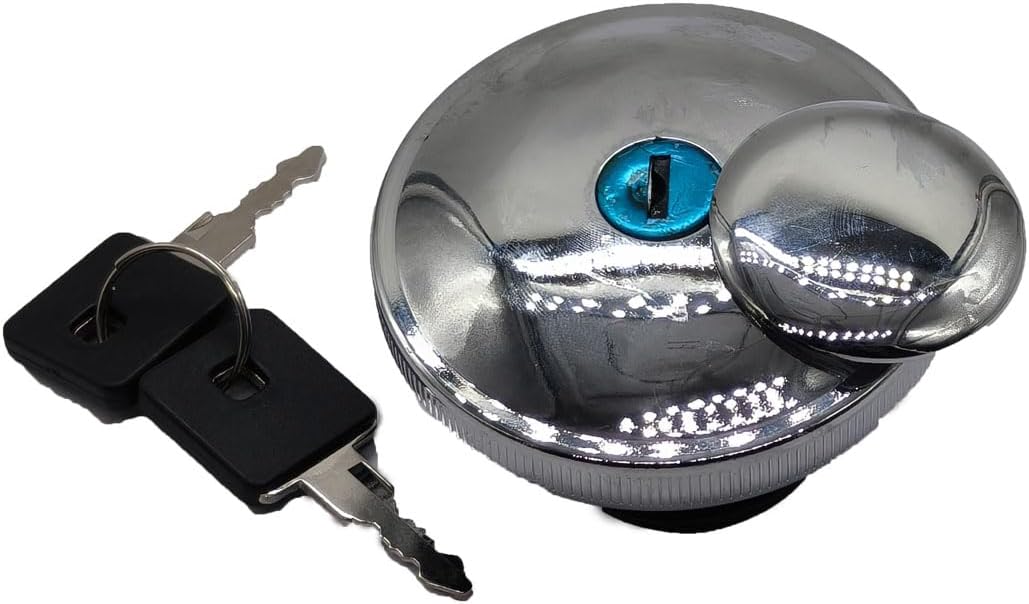 Ratcheting Style Fuel Gas Tank Cap Cover Lock Key Compatible For Harley 1996-2022 Dyna Sportster, Street Glide, Road Glide, Electra Glide, Road King, Softail (SILVER)
