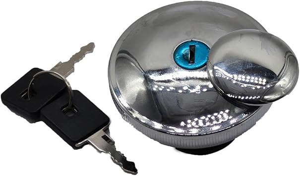 Ratcheting Style Fuel Gas Tank Cap Cover Lock Key Compatible For Harley 1996-2022 Dyna Sportster, Street Glide, Road Glide, Electra Glide, Road King, Softail SILVER