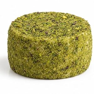 Pistazienkäse | Ziegen- und Schafskäse | Typisch sizilianisch | 450g | Verfeinert in der Kruste mit Olivenöl und Pistazien