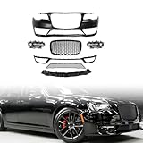 LOSTAR Front Bumper Cover With Grille Fit for 2015-2023 Chrysler 300 C SRT Style No Sensor Hole