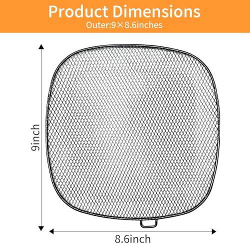 Image of Air Fryer Tray Replacement for Philips HD9630 Airfryer XXL, 9 inchx8.6 inch SUS 304 Stainless Steel Air Fryer XXL Accessories Replacement Parts Basket for Philips HD9656 HD9760 HD9860 HD9870 Air Fryer