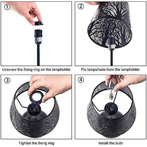 Timeflies Touch Control Mini Table Lamp, 3 Way Dimmable Bedside Lamp, Decorative Nightstand Lamp For Bedroom, Living Room, Black Metal Shade Forest Lighting(Bulb Included) #TOP1