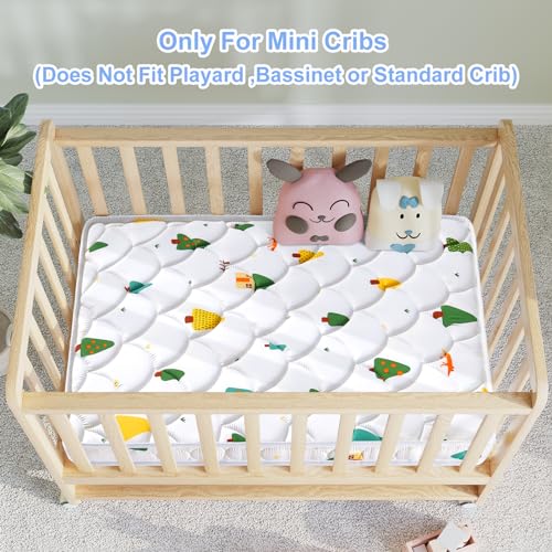 Vividvibebearpas Mini Crib Mattress 38 Inch X 24 Inch X 4"- Firm Support And Comfort Premium Foam,Noiseless And Odorless,Hypoallergenic Mini Crib Mattress,Fits Mini And Portable Cribs,Dual Sided With Soft Breathable Fabric thumb #4