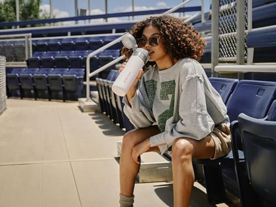 Stanley Quick Flip GO Water Bottle 36 oz | Push Button Lid | Leakproof and Packable for Travel and Sports | Insulated Stainless Steel | BPA-Free | Rose Quartz - Image 6