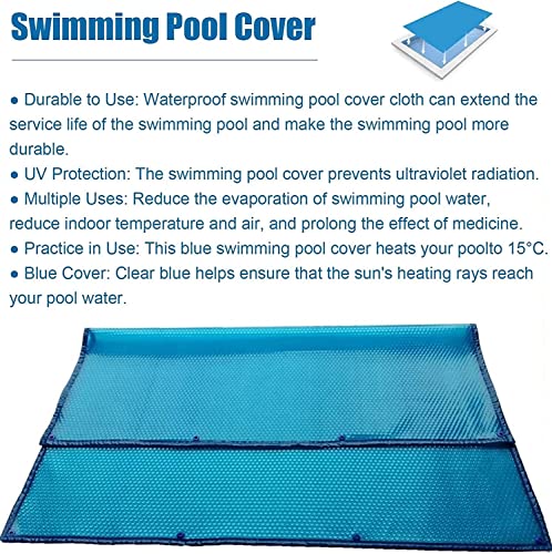 Swimming Pool Solar Cover, Easy to Set Anti Dust Rainproof Pool Cover, Hot Tubs Cover Floating Spa Solar Blanket (Color : Blue, Size : 150cm x 200cm (5ftx6ft))