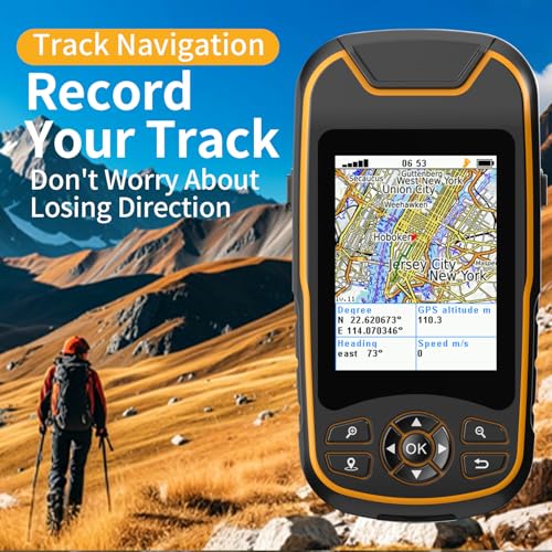 Handheld GPS for Hiking, Rugged and Waterproof Handheld GPS Navigator, 3.2" Sunlight Readable Screen, Compact Satellite Handheld GPS with USA Topo Map, Multi-GNSS Support, Extra Battery Life by NiesahYan - Image 3