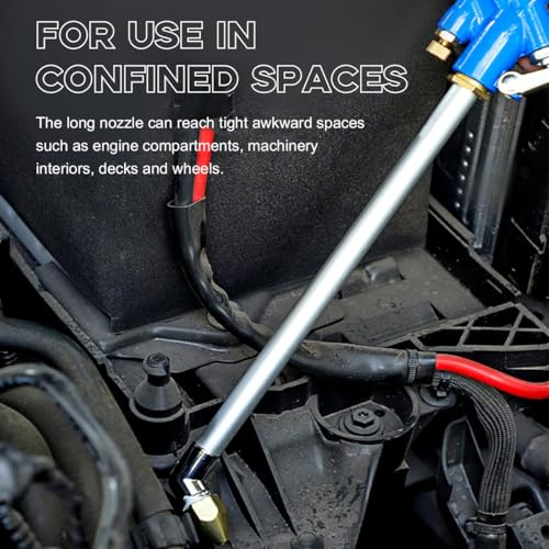 Image of Air Blow Gun Pneumatic Engine Cleaning Gun with 4Ft Hose, Aluminum Car Engine Washer Gun, Multi-Functional Pneumatic Siphon Spray Tool for Dust Cleaning Car Detailing