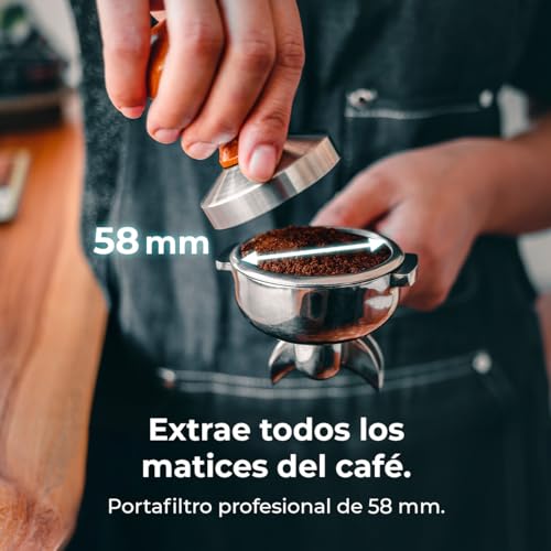 Cecotec Espressomaschine Barista Baristeo Iconic. Vibrationspumpe 15 Bar, E61-System, PID-Steuerung, Doppelausgang, 1,7L Wassertank, 2440 W, Tassenwärmer, Crema-Extraktion, Professionelles Design