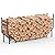 NOVIMANGO 6FT Firewood Rack Outdoor Indoor Wood Stand for Firewood Holder for Fireplace Wood Stacking Rack Lumber Storage Organizer Heavy Duty Patio Deck Logs Bracket Kit, Black