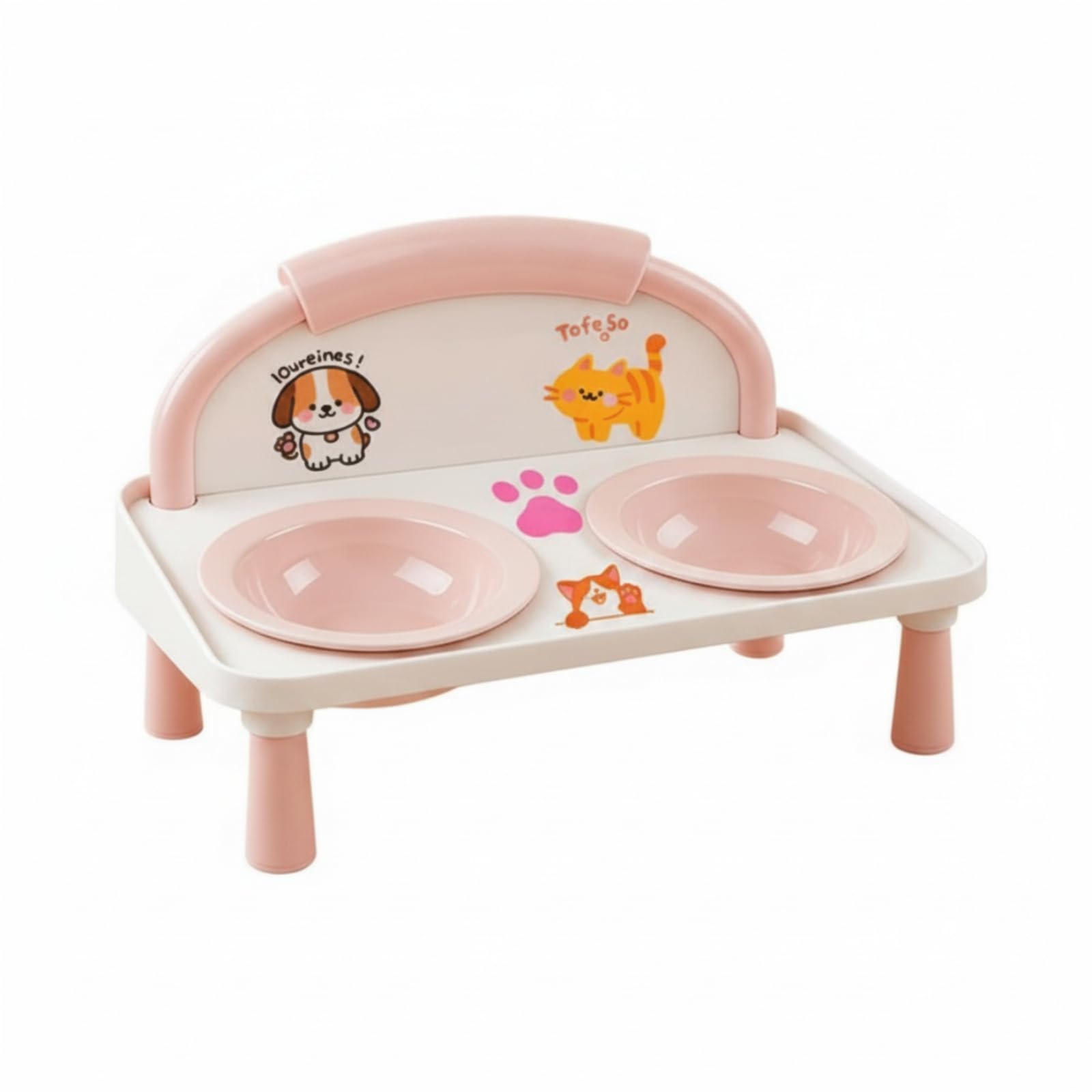 Baoblaze Ciotola Industriale Ciotola Mangiatoia Supporto Rialzato Ciotole Doppie Antiscivolo Ceramica Smaltata Facile da Pulire Stabilità Migliorata Adatta per, Pink