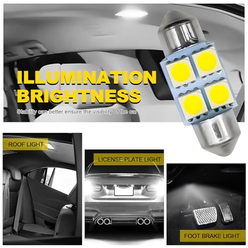 Kit 42 piezas luces LED interiores para auto blanco 6500K miniatura 4