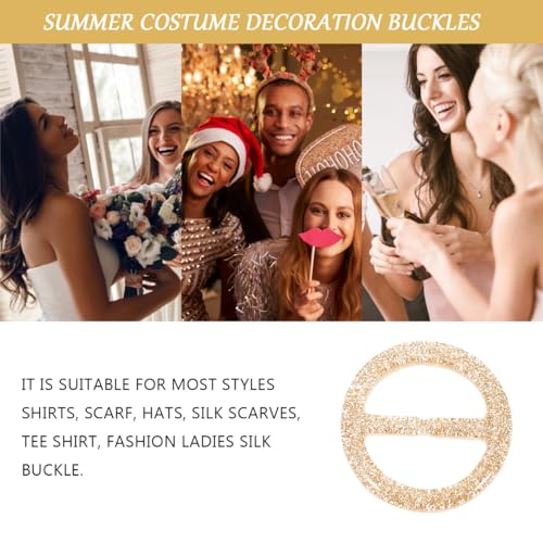 Image of 6 Pcs Round T-Shirt Clips 1.37 Inch Clothes Corner Knotted Buckles for Summer Shirts Scarves Fashion Scarf Clip Rings Decoration