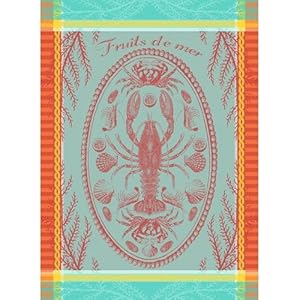 Garnier thiebaut maree basse lagon low water lagoon french kitchen towel 22×30 cotton jacquard  urban country home decor