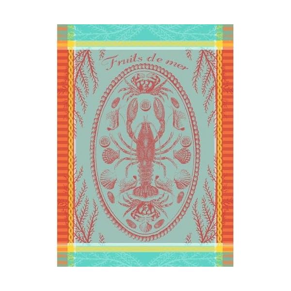 Garnier thiebaut maree basse lagon low water lagoon french kitchen towel 22×30 cotton jacquard  urban country home decor