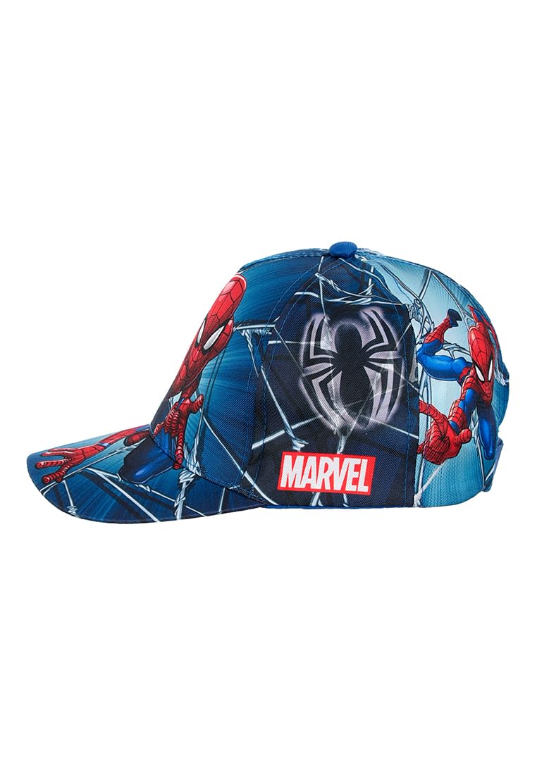 Marvel Cappello da Baseball Spiderman Blu Stampa all-Over per Bambini e Ragazzi