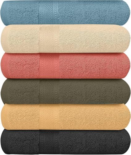 KAHAF COLLECTION 6 Pack Bath Towel...